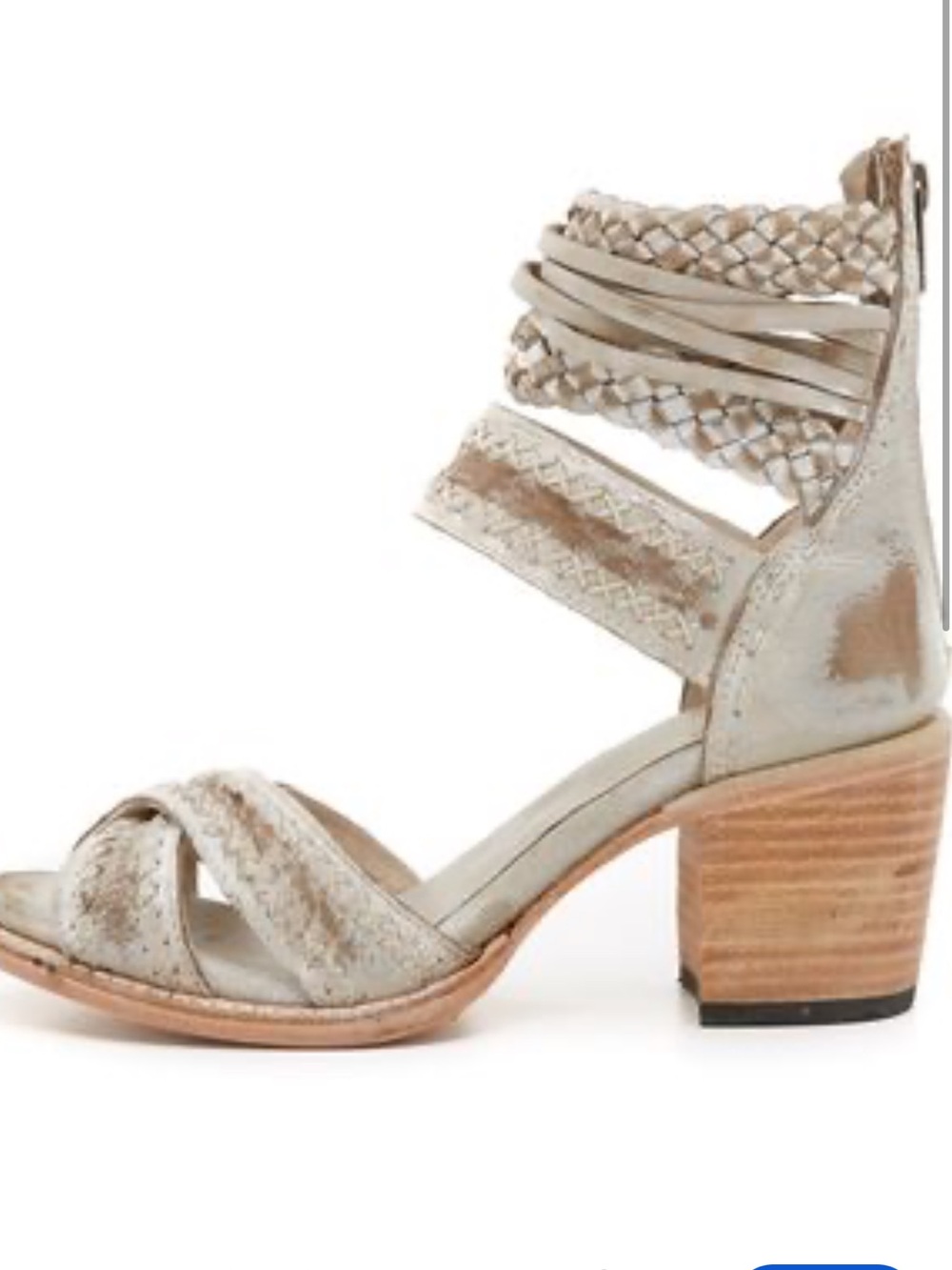 Freebird by Steven Metallic Silver Braided Block Heel Sandal